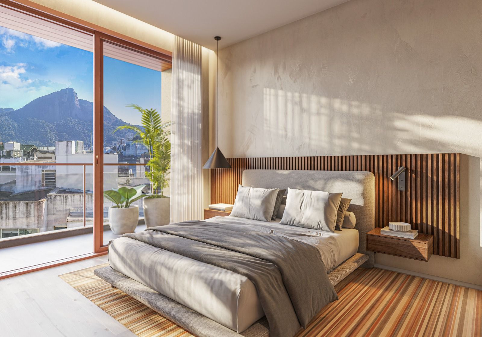 Bedroom with direct view of Corcovado and Christ the Redeemer