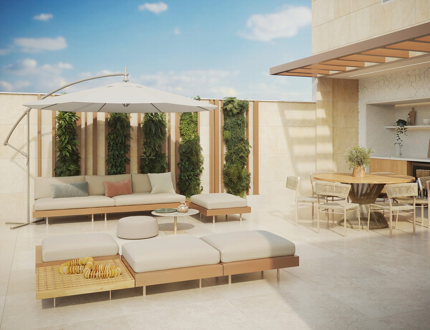 Rooftop gourmet space
