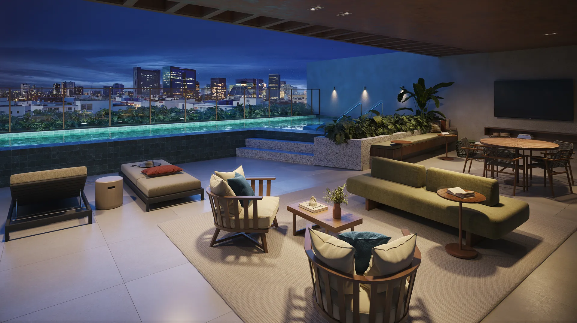 Rooftop lounge